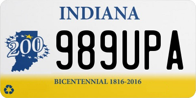 IN license plate 989UPA