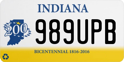 IN license plate 989UPB