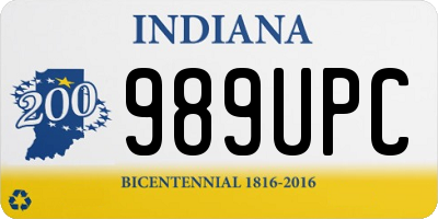 IN license plate 989UPC