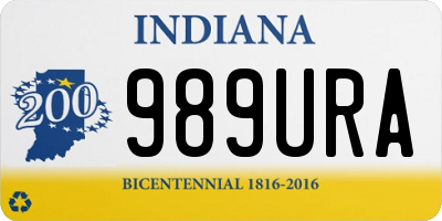 IN license plate 989URA