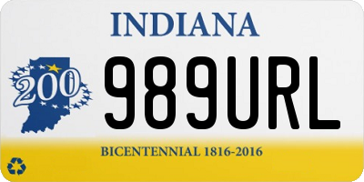 IN license plate 989URL