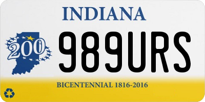 IN license plate 989URS