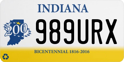 IN license plate 989URX