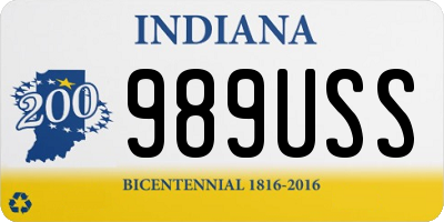 IN license plate 989USS