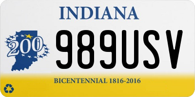 IN license plate 989USV