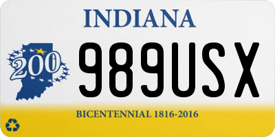 IN license plate 989USX