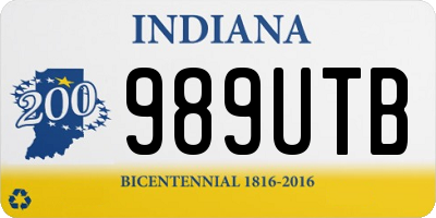 IN license plate 989UTB