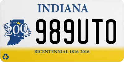 IN license plate 989UTO