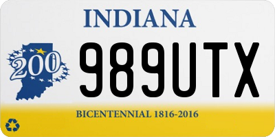 IN license plate 989UTX