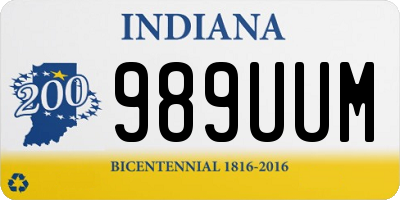 IN license plate 989UUM