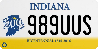 IN license plate 989UUS