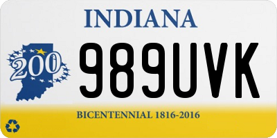 IN license plate 989UVK