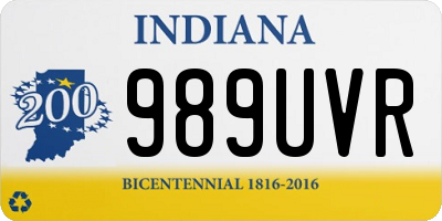 IN license plate 989UVR