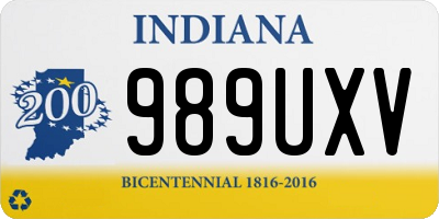 IN license plate 989UXV