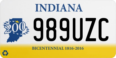 IN license plate 989UZC