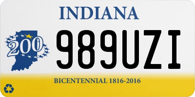 IN license plate 989UZI