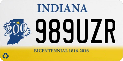 IN license plate 989UZR