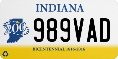 IN license plate 989VAD