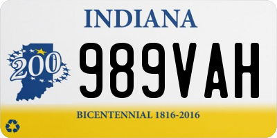 IN license plate 989VAH