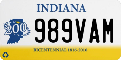 IN license plate 989VAM