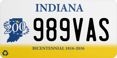 IN license plate 989VAS