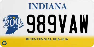 IN license plate 989VAW