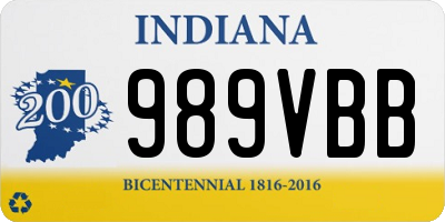 IN license plate 989VBB