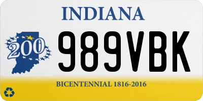 IN license plate 989VBK