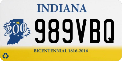 IN license plate 989VBQ