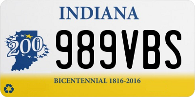 IN license plate 989VBS