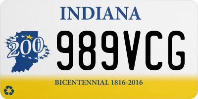 IN license plate 989VCG