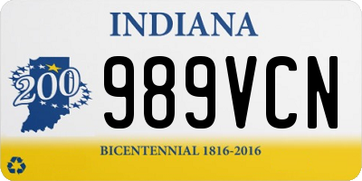 IN license plate 989VCN