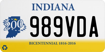 IN license plate 989VDA