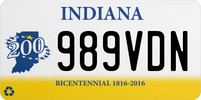 IN license plate 989VDN