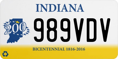 IN license plate 989VDV