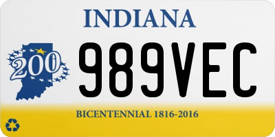 IN license plate 989VEC