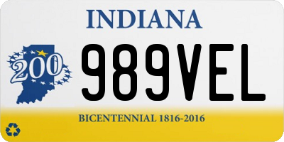 IN license plate 989VEL