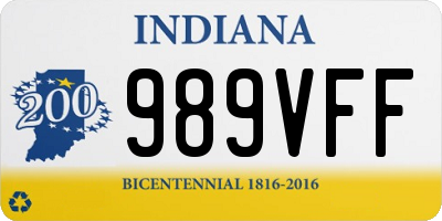 IN license plate 989VFF