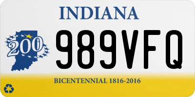 IN license plate 989VFQ