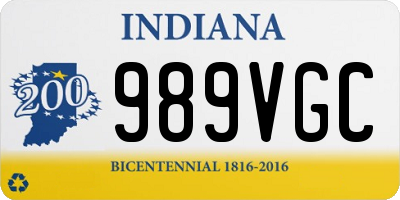 IN license plate 989VGC