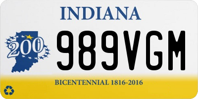 IN license plate 989VGM