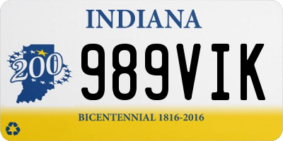IN license plate 989VIK