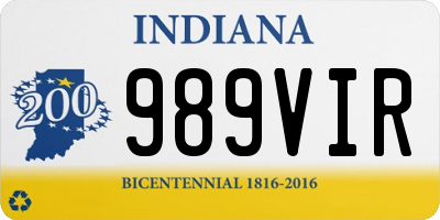 IN license plate 989VIR