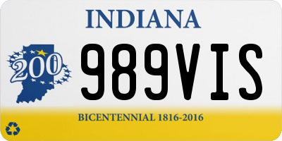 IN license plate 989VIS