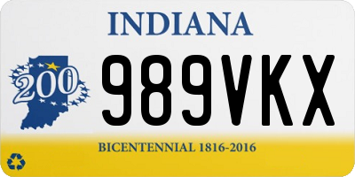 IN license plate 989VKX