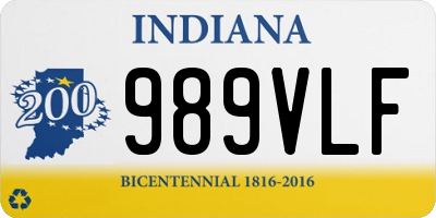 IN license plate 989VLF