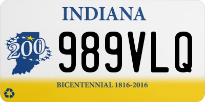 IN license plate 989VLQ