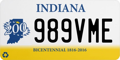 IN license plate 989VME