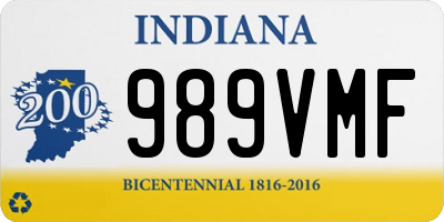 IN license plate 989VMF