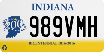 IN license plate 989VMH